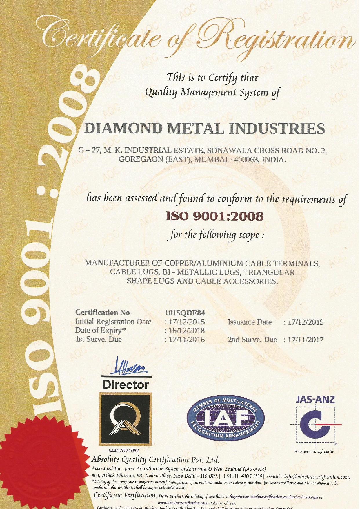 COPPER TUBULAR TERMINALS